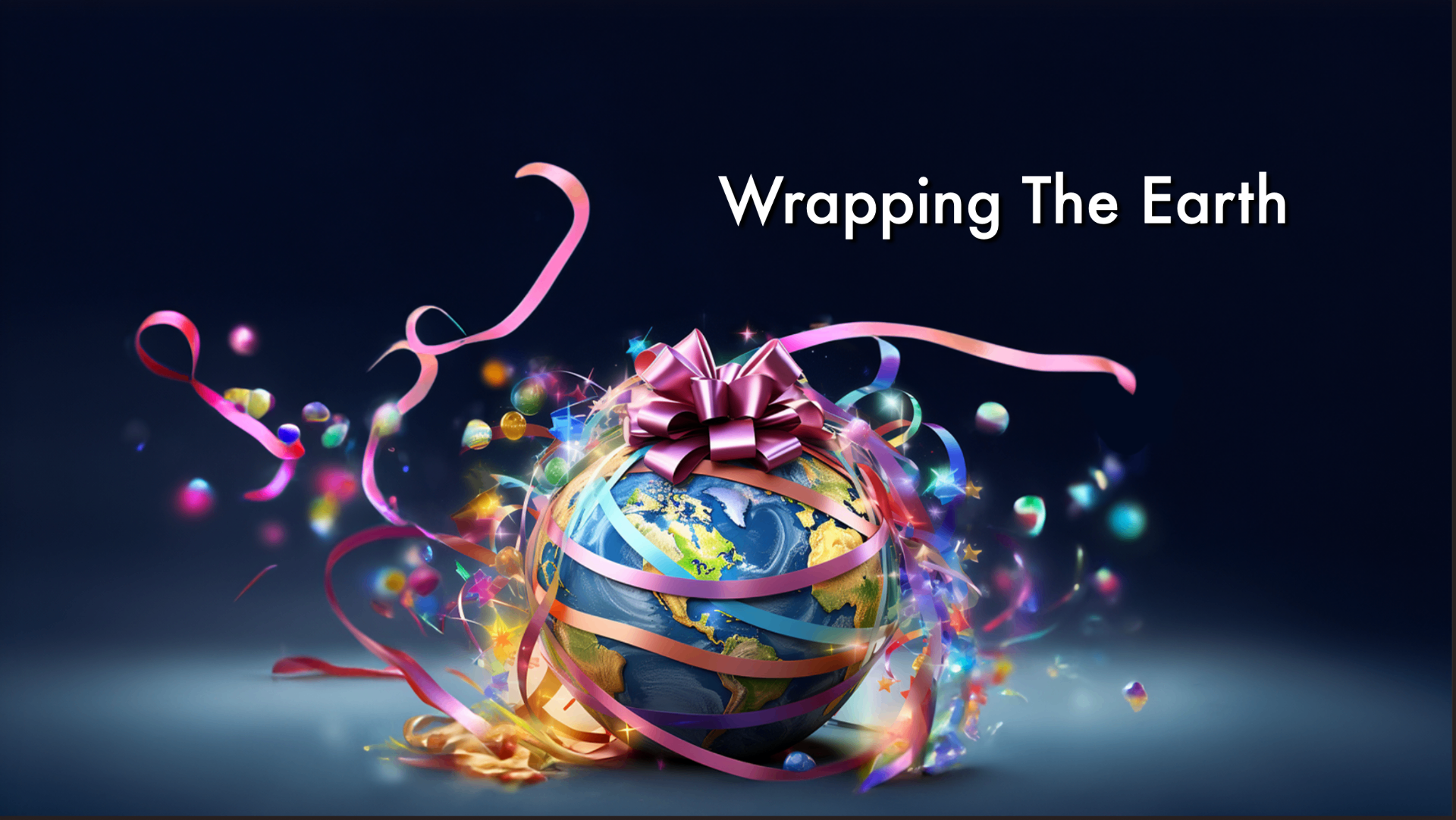 布で包まれた地球を象徴する ONE WORLD のメインビジュアル。文化と寄付の逢縁で世界を1つにつなぐプロジェクトのキービジュアル。